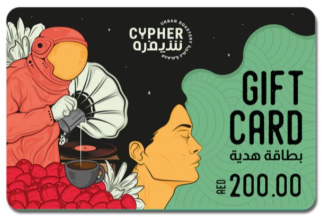 win an AED 200 gift card to spend at Cypher Urban Roastery